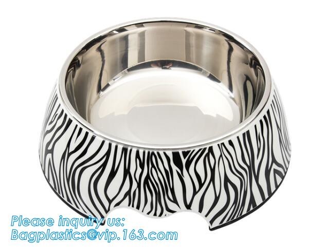 Double stainless steel dog bowl pet cat feeder water food dog bowl, No-Spill and Non-Skid Stainless Steel Pet Bowls Dog