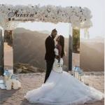 Hot sale decoration white acrylic fabric arches for wedding backdrop