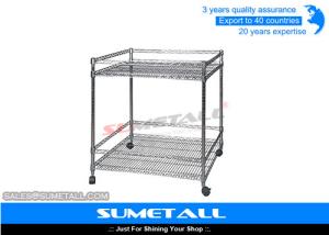 Wholesale Promotional Chrome Wire Shelving Wire Racks On Wheels For Supermarket / Shop from china suppliers