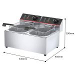 220V Electric Commercial Fryer 6L 6L for Restaurant 2 Tanks 2 Baskets Chicken