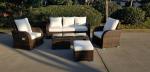 KD Furniture Rattan Outdoor Sofa Set Adjustable Back Rest Single Sofa