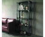 Living Room Black Shelving And Cabinet 4 Tier Iron Metal Shelf Light Duty