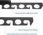 Behind Doors Fishing Rod Storage Rack Holds 9 Rods for Home Store Cabin Garage