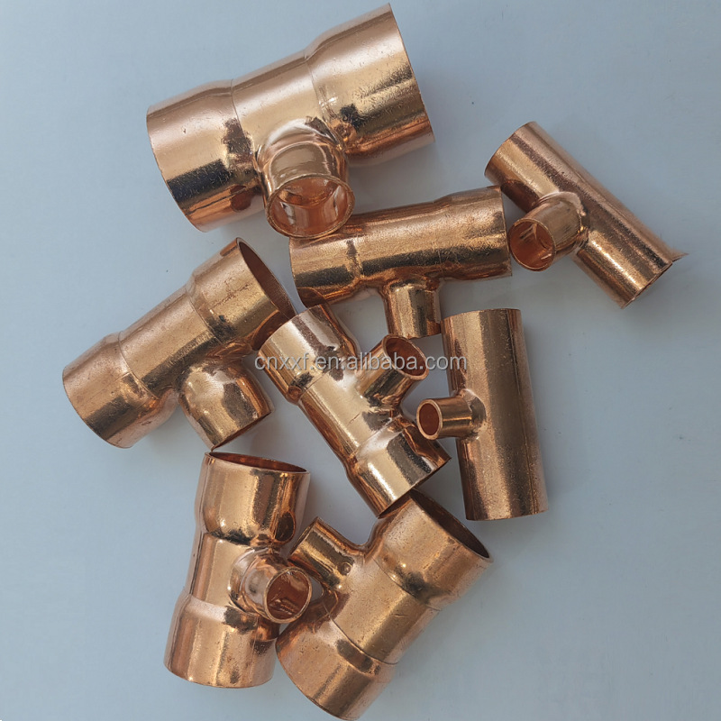 Various Types Copper Tee T18033/EN1057/ASTM B88/AS1432 Fittings TP2 Cu-DHP C12200 C1220 Forged for Pipe Lines Connect