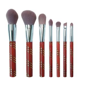 Wholesale Exquisite Cosmetic Brush High Flexibility Hair Red Plastic Handle Face brushes from china suppliers