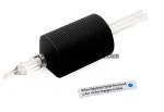 Clear Disposable Tattoo Tubes Diameter 30mm Black Ringed Ribbed Tattoo Grip