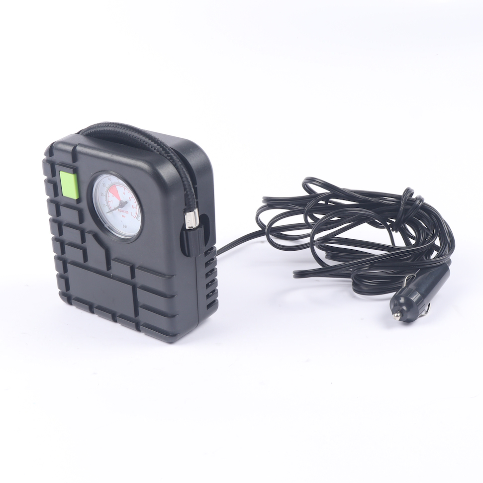 Sport Hot 12V Car Tire Inflator with 2 Nozzle Adapters and Pressure Monitor by JUNJU