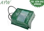 Portable Plastic Flat Bottom Tote Bag Promotional Shopping With Green Side