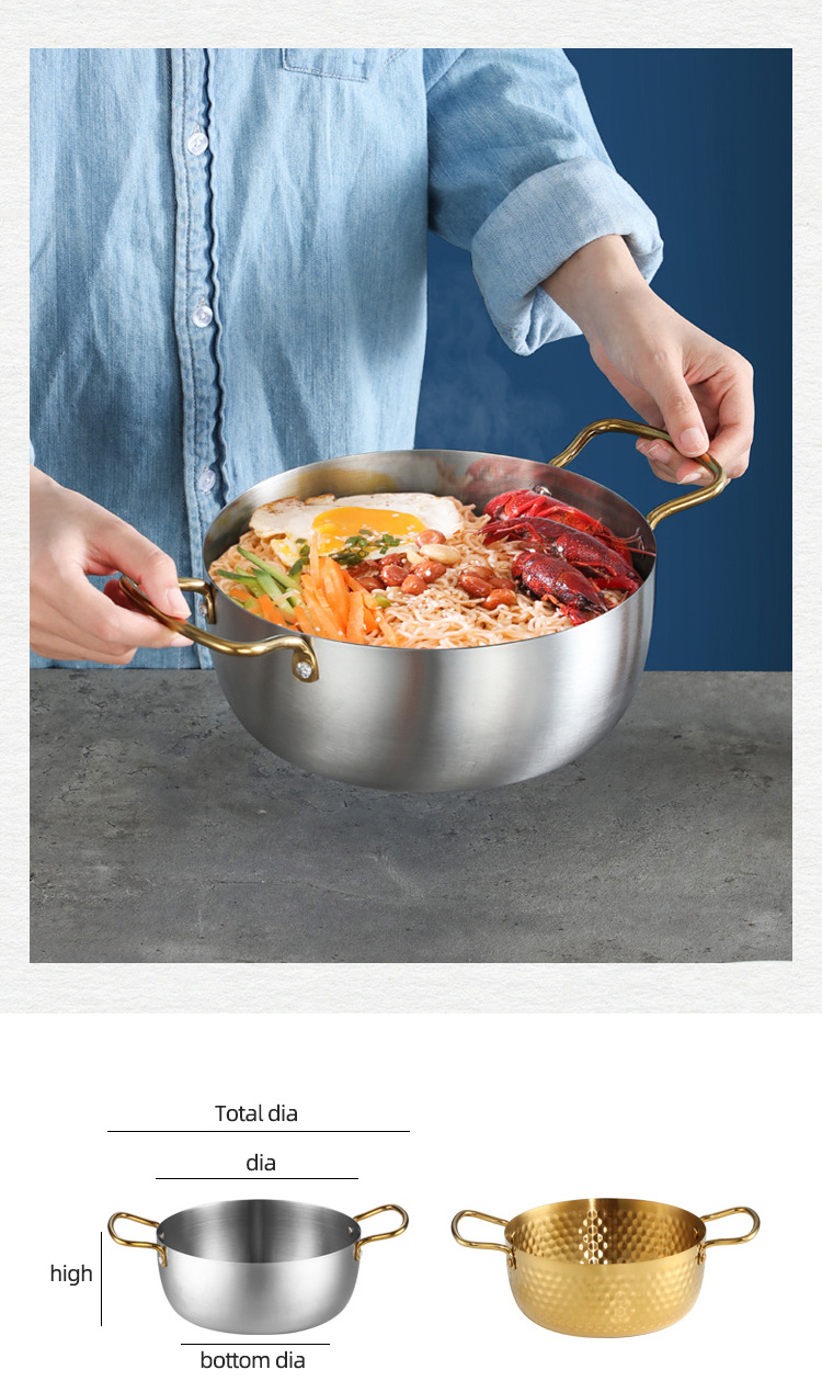Wholesale Silver Korean Cookware Sauce Pot Stainless Steel 430 Soup Pot With Stainless Steel Handle