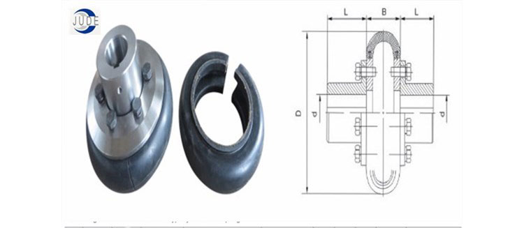 Flexible Tire Style Coupling / Shaft Rubber Coupling 200mm - 710mm Dimensions