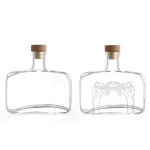Wholesale Engraved Clear 360ml 500ml Gin Rum Vodka Wine Liquor Glass Bottle with Acceptable Logo from china suppliers