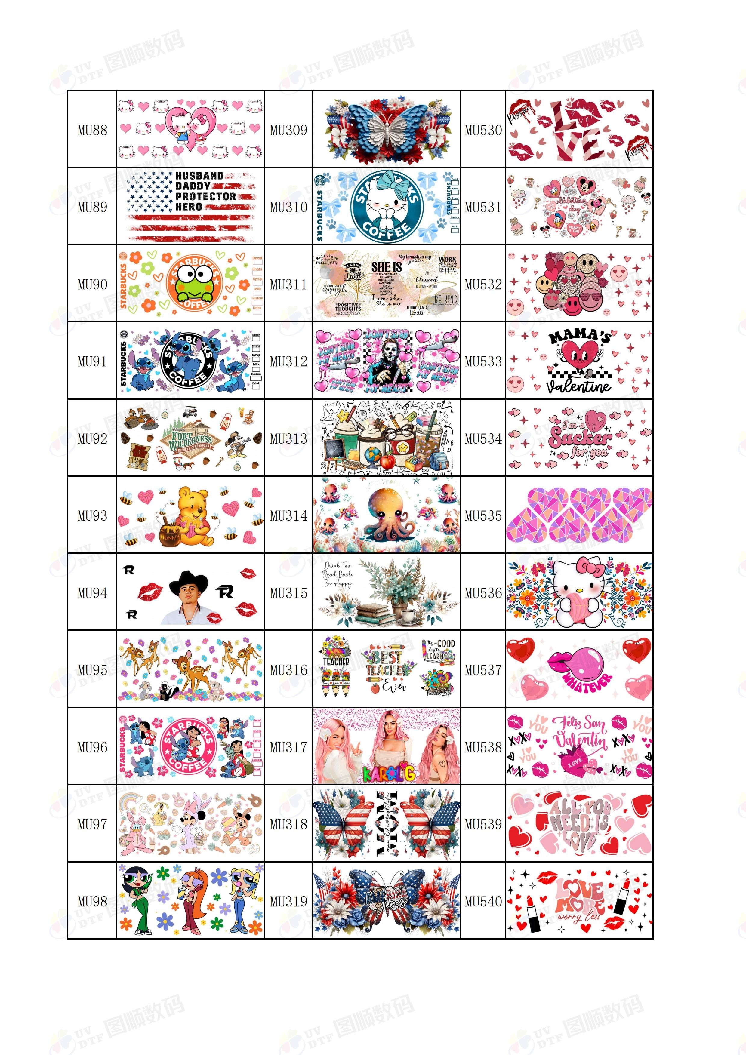 High Scratch Resistance DTF Wraps UV Transfer Stickers Removable Adhesive