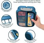 1300ml Plastic Bento Lunch Box Blue Food Grade Kids Bento Box