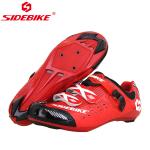 Red Lock Pedal Road Bike Cycling Shoes Red And Black Color Slip Resistance