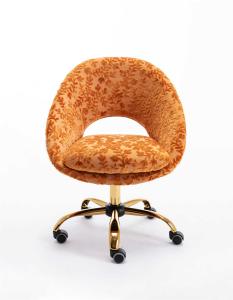 Wholesale Orange Leisure 360Degrees Living Room Office Chair D18.90”Velvet Fabric from china suppliers