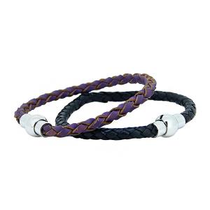 Wholesale Europ American Fashion Trendy Stainless Steel Geniune PU Leather Bracelet Bangle LBL136 from china suppliers
