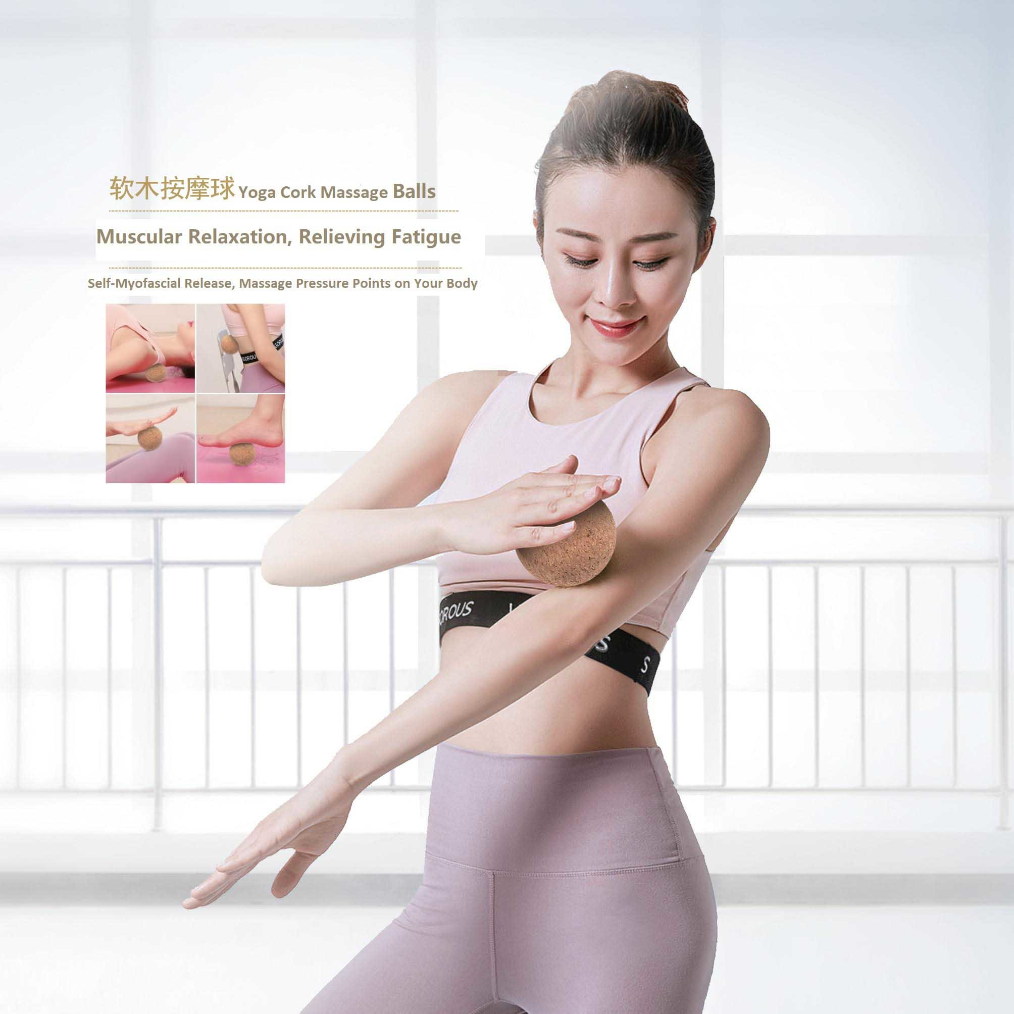 50mm - 100mm Yoga Cork Massage Ball Promoting Blood Circulation