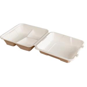 Wholesale Biodegradable Bagasse Sugarcane Clamshell Food Container 3 Compartment Disposable from china suppliers
