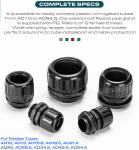 IP68 Plastic Straight Connectors, Adjustable Nylon 6 Cable Glands Waterproof
