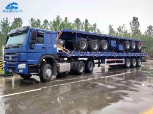 Wholesale T700 Steel 40 Ton 3 Axle Flatbed Container Trailer from china suppliers