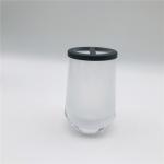 Frosted White Glass Bathroom Accessories Set 6pcs Waterdrop Shape Acid Wash