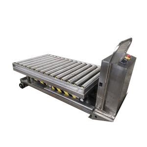 Wholesale Electric Mobile Stainless Steel Pallet Lift Table With Rollers In Food Field 1220x610mm from china suppliers