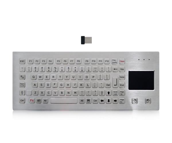 Quality IP65 Metal Industrial 2.4G Wireless Keyboard With Touchpad Desktop Version for sale