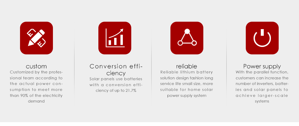 Hybrid-grid Solar PV System Amosolar 5kw 8kw 10kw Solar Energy Storage System for Home