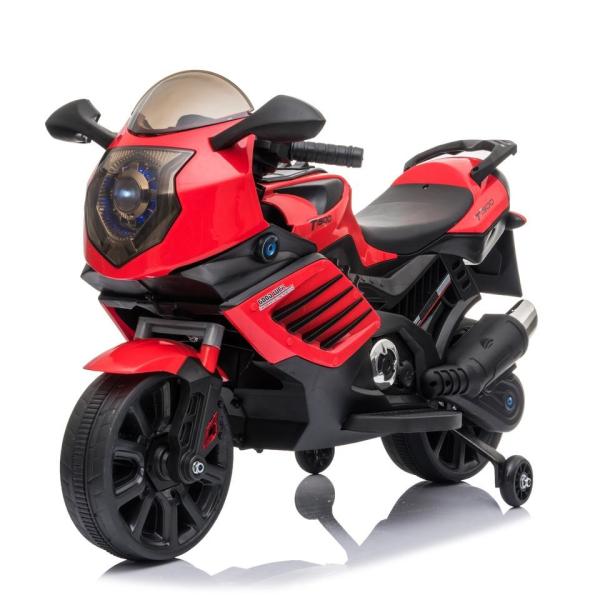 Electric Motorcycle for Kids MP3 Lighting and Auxiliary Wheels 6v 12v Battery