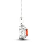 Natural Citrine Lab Created White Sapphire Necklace 10K White Gold 18"