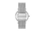 30m Waterproof Quartz Stainless Steel Watch Mesh Band Silver Case White Dial