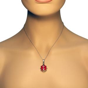 Wholesale 925 Sterling Silver 3D Red Enamel Ladybug Charm Pendant Necklace from china suppliers