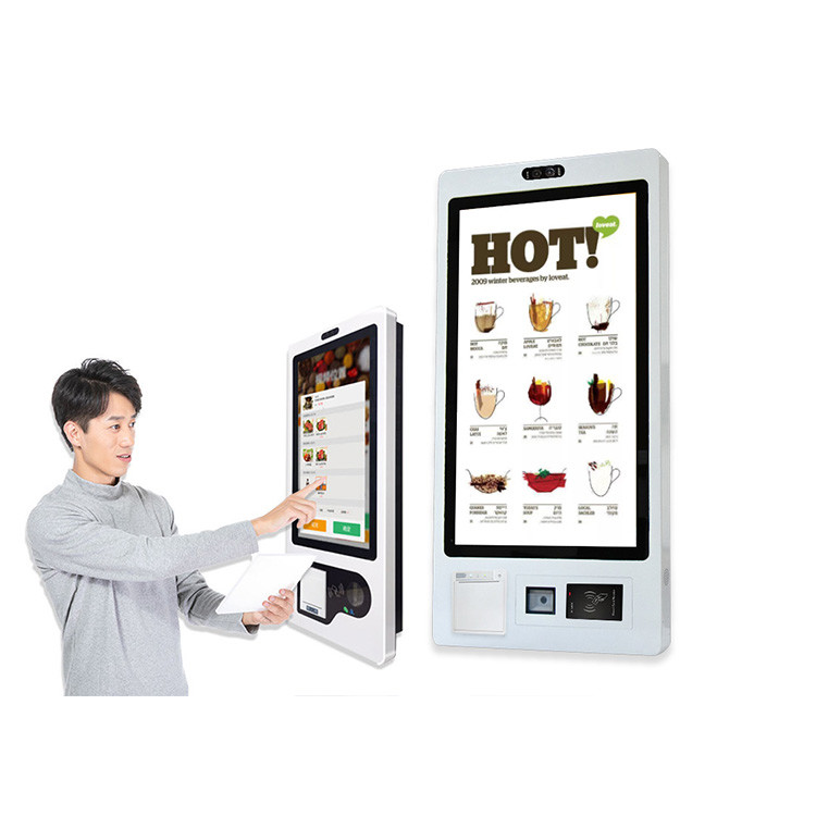 21.5inch touch screen information system Thermal Printer Restaurant interactive kiosk display