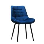 Grey Blue Pink Upholstered Dining Chairs Metal Legs For Restaurant