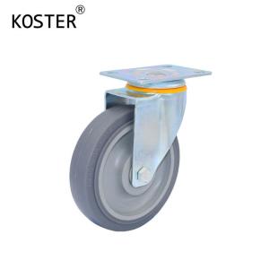 Wholesale 110kg 3inch to 5inch Industry Trolley Grey Polyurethane Plastic Castor Thickness 32mm from china suppliers