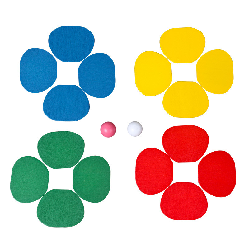 Montessori Baby Wooden Petal Tree Building Blocks Toy Children's Rainbow Ball Ball Run Track Educational Toy for Kids Gi