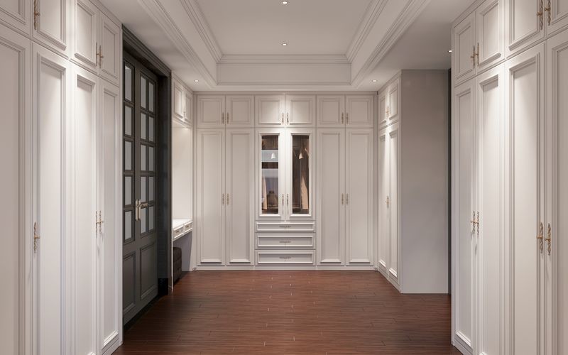 French-Style Elegant White And Durable Luxury Stainless Steel Walk-In Closet Cabinet