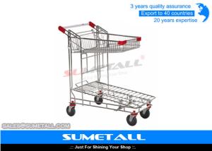 Wholesale Two Layer Supermarket Grocery Shopping Cart / Metal Shopping Trolley Heavy Duty from china suppliers