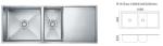 900mm Double Undermount Sink Vertically Horizontally Industrial Stainless Steel
