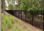 Powder coated horizontal steel garrison fence 2.1mx2.4m rail 40mm wall thick 2