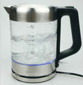 Wholesale Fast Boiling Clear Glass Electric Kettle 1.5L Cordless Glass Electric Kettle from china suppliers