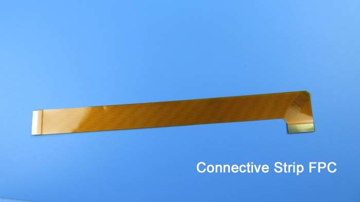 Single Sided Flex PCB Strips Built on 1oz Polyimide with PI Stiffener and Gold Plated for Contact Belt