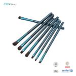 Travel Size 12Pcs Cosmetic Makeup Brush Set With Wooden Handle