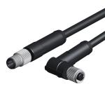 M5 Waterproof 3 Pin Male Female Connector Left / Right Angle Molding Cable