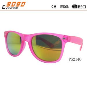 Wholesale Lady fashion sunglasses made of plastic, pink frame,100% UV Protection Lenses from china suppliers