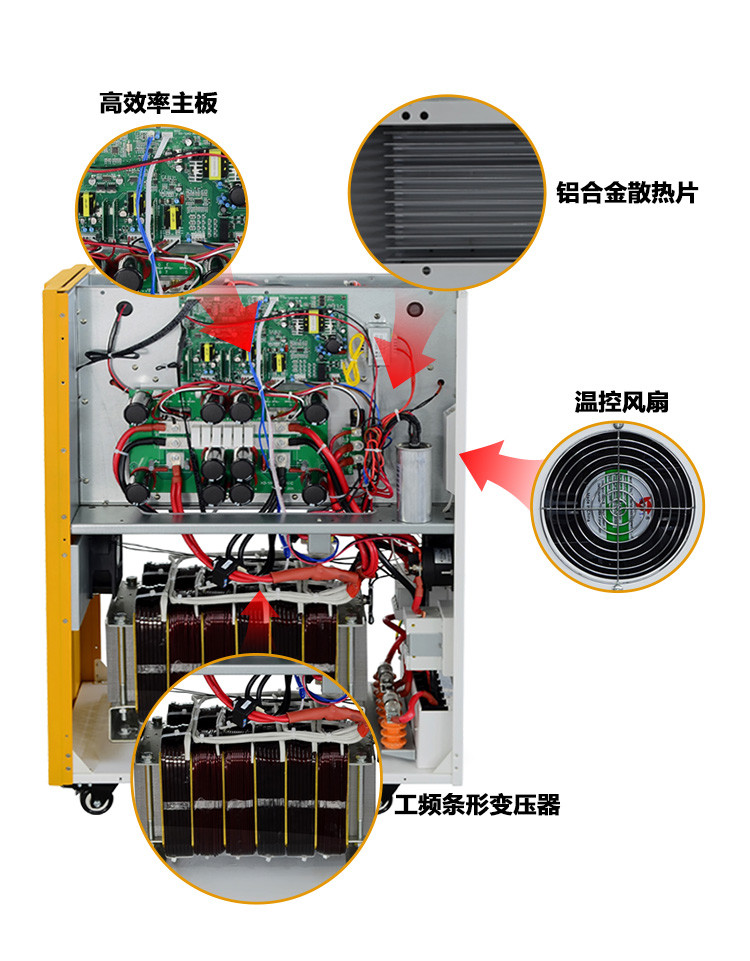 Low Frequency Solar Power Inverter Built In MPPT 40KW Hybrid Vertical Inverter