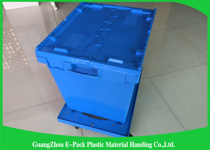 Stackable Plastic Attached Lid Containers Logistic Space Saving Easy Transport