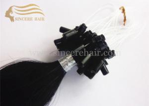 Wholesale 22 Inch Micro Ring Hair Extensions for sale - 55 CM 1.0 Gram Black Micro Linked Hair Extensions For Sale from china suppliers