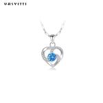 210mm 0.15oz 14k Gold Gemstone Crystal Necklace Festival Silver Heart Pendant