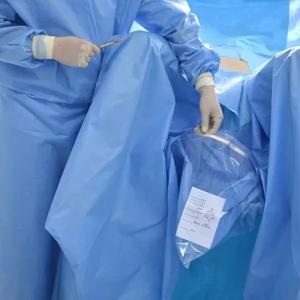 Wholesale Green Surgical Gown Non Woven Fabric Material Anti - Pull For Urology Surgery from china suppliers